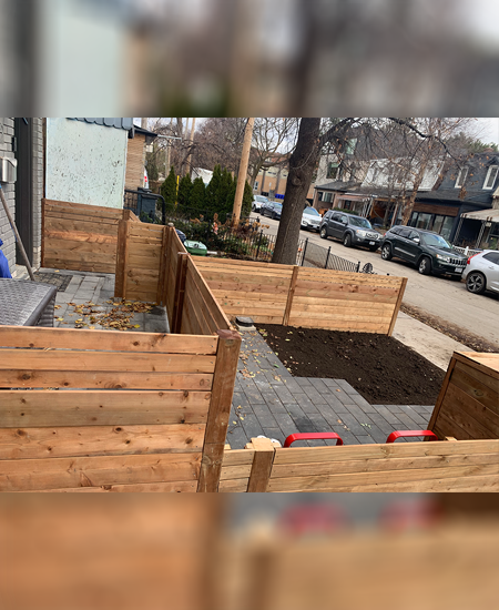 wooden fence downtown project