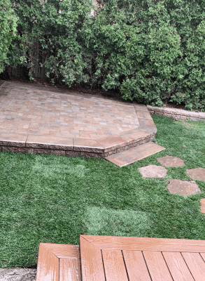 interlocking at the backyard corner