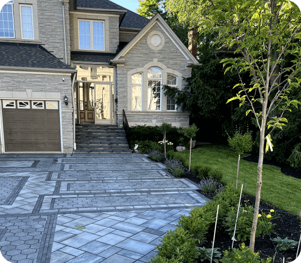 EcoPro interlocking frontyard, steps and porch project