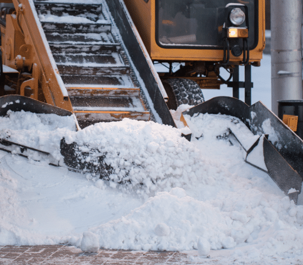 Snow removal on the parking lot