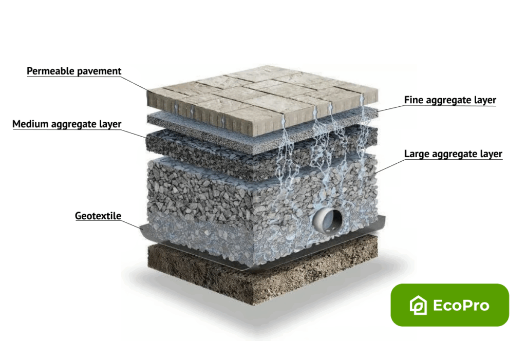 permeable pavers operation scheme