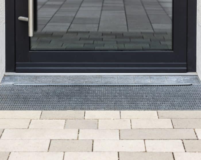 beige interlocking front entrance