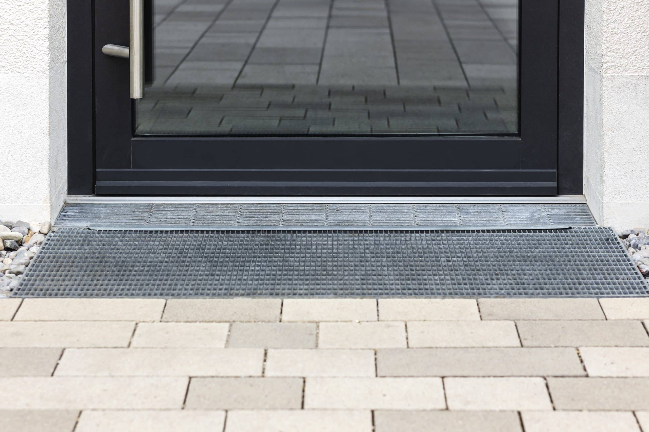 beige interlocking front entrance