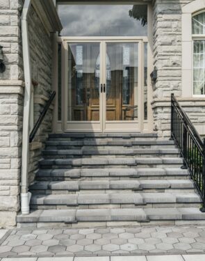 Interlocking steps with railings in Richmond Hill