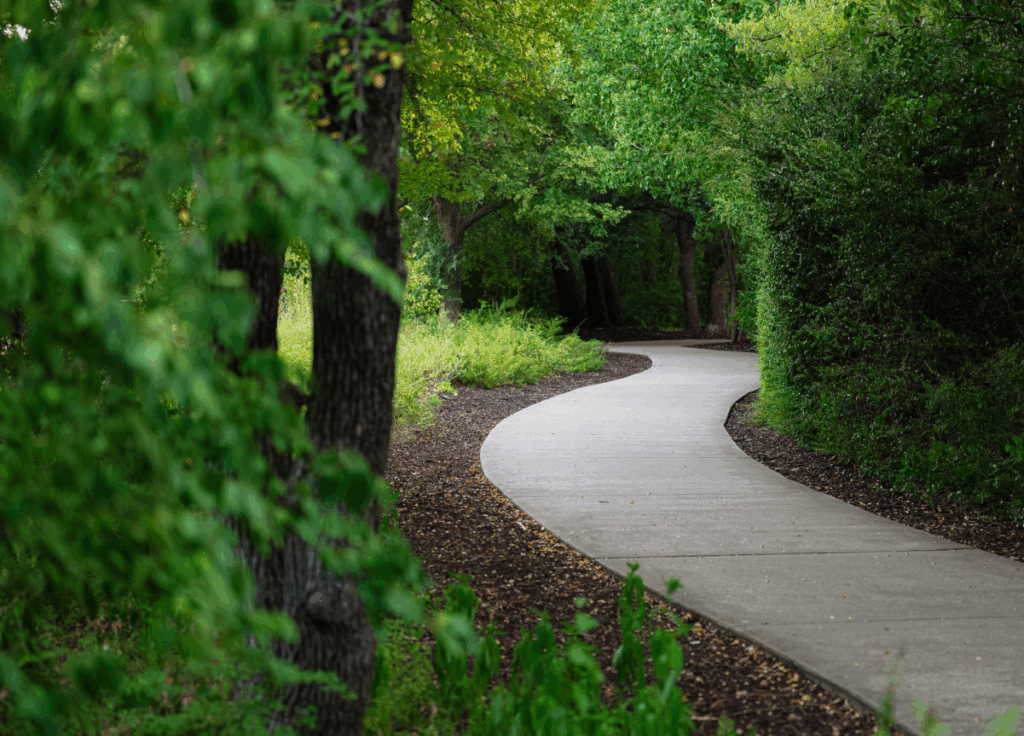 Permeable public park walkway
