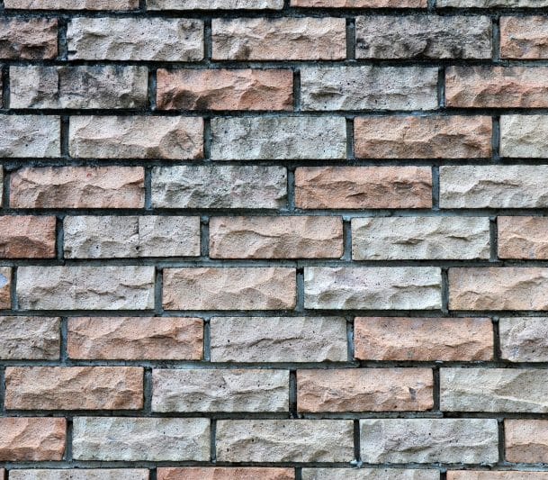 multi-coloured interlocking retaining wall