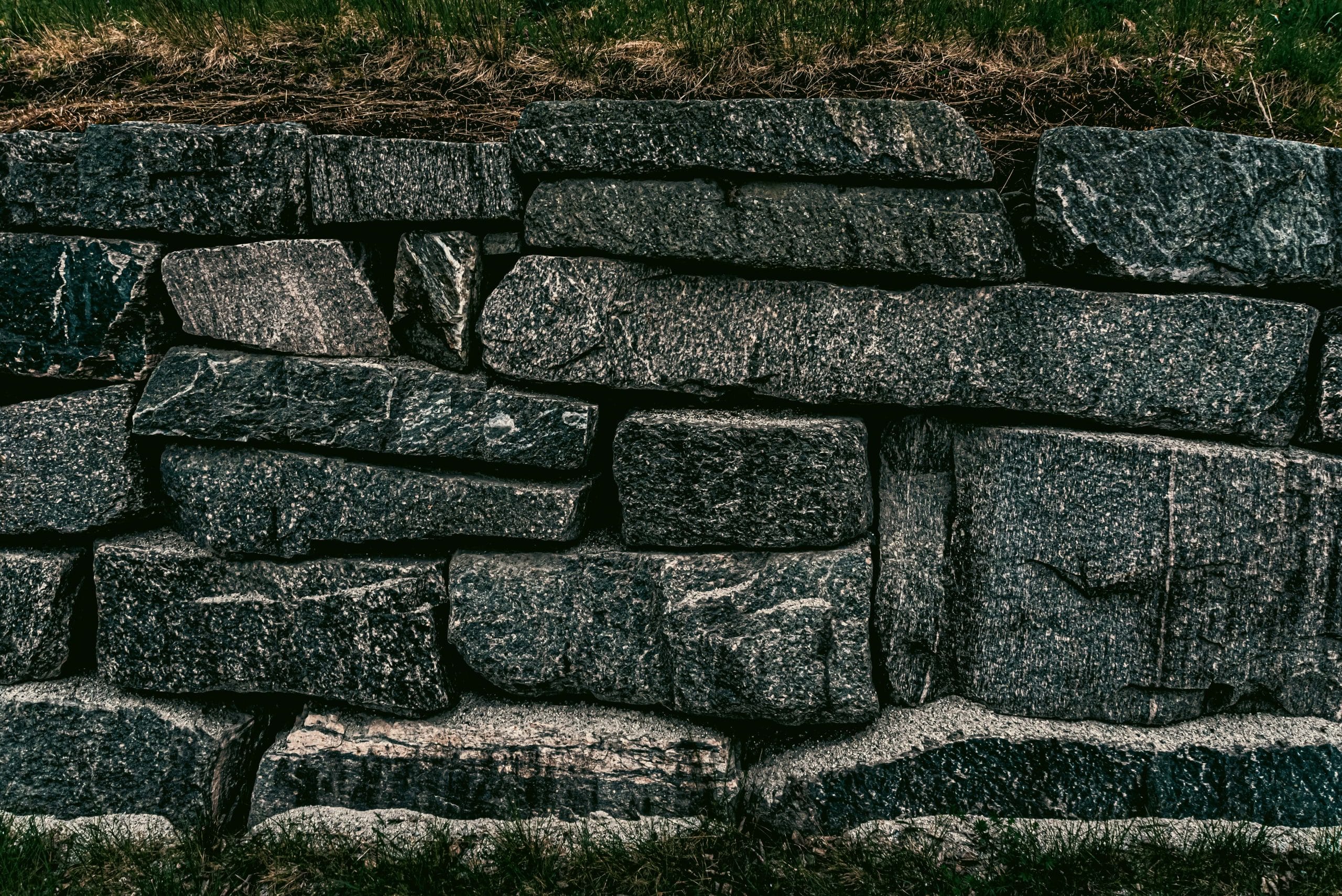 dark grey retaining wall