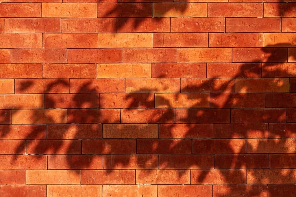 wall out of red bricks