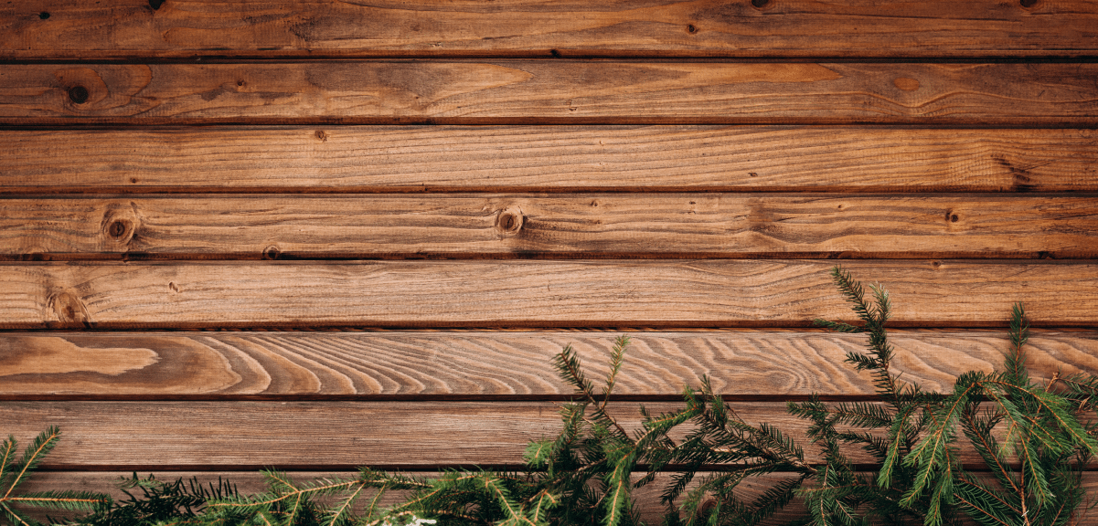Wood retaining wall with fir branches