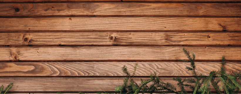 Wood retaining wall with fir branches